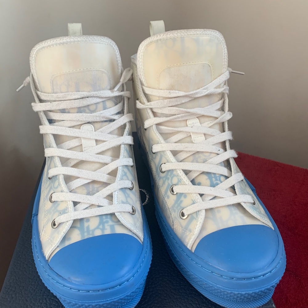 DIOR B23 H565 White/Blue Size 45 (12) - Picture 3 of 7